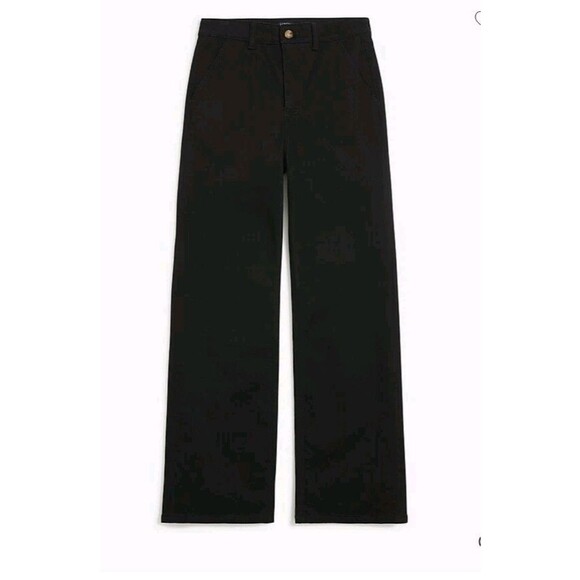 J. Crew Wide-Leg High Waist Denim Trouser Black Jean All Day Stretch Size 28 NWT - Picture 1 of 12